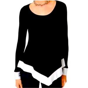INC handkerchief blouse colorblock black and white Size XL BRAND NEW WITH TAGS